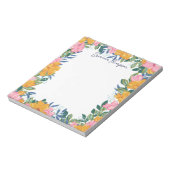 Bloc-note Modern Lush Pink & Yellow Floral Frame (Tourné)