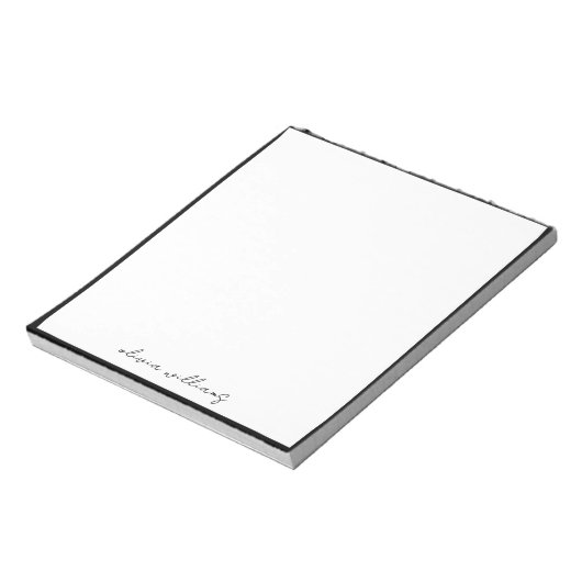 Bloc-note Modern Minimalist Calligraphy Monogram (Tourné)