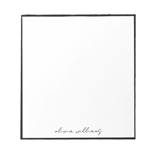 Bloc-note Modern Minimalist Calligraphy Monogram (Devant)