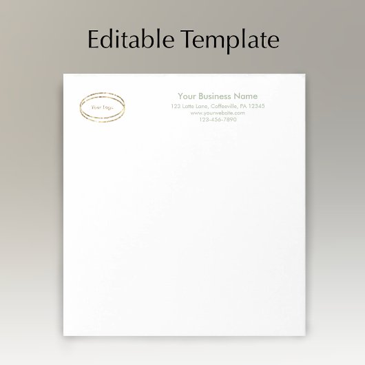 Bloc-note Modern Minimalist Sage Green Custom Business Logo