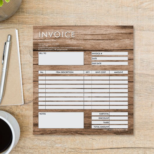 Bloc-note Modern Minimalist Small Invoice Form Business Logo
