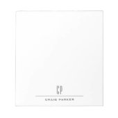 Bloc-note Modern Monogram Name Professional Plain Minimalist (Devant)