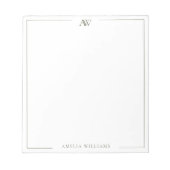 Bloc-note Modern Olive Green Minimalist Elegant Monogram (Devant)