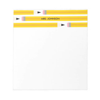 Bloc-note Modern Pencil Teacher Personalized