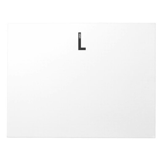 Bloc-note Modern Personalized Bold Monogram and Name (Devant)