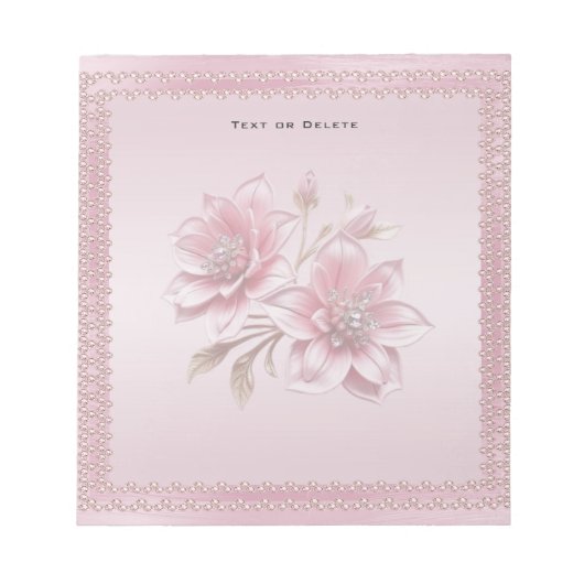 Bloc-note Modern Pink Flowers Notepad (Devant)