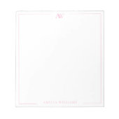 Bloc-note Modern Pink Minimalist Elegant Monogram (Devant)