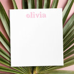 Bloc-note Modern Pink Personalized Name<br><div class="desc">Create your own personalized notepad with custom initial name in pink color and modern minimalist typography.</div>