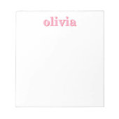 Bloc-note Modern Pink Red Personalized Name (Devant)