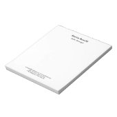 Bloc-note Modern Professional Plain Black & White Classical (Tourné)