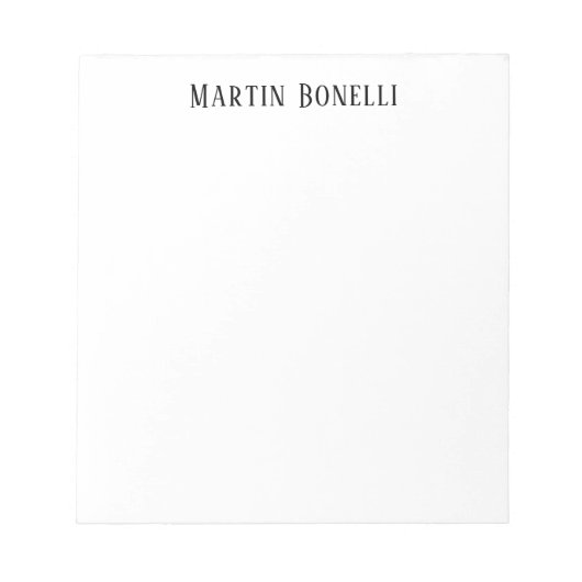 Bloc-note Modern Professional Plain Black & White Serif Font (Devant)