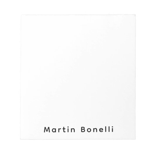Bloc-note Modern Professional PlainCustom Own Name (Devant)