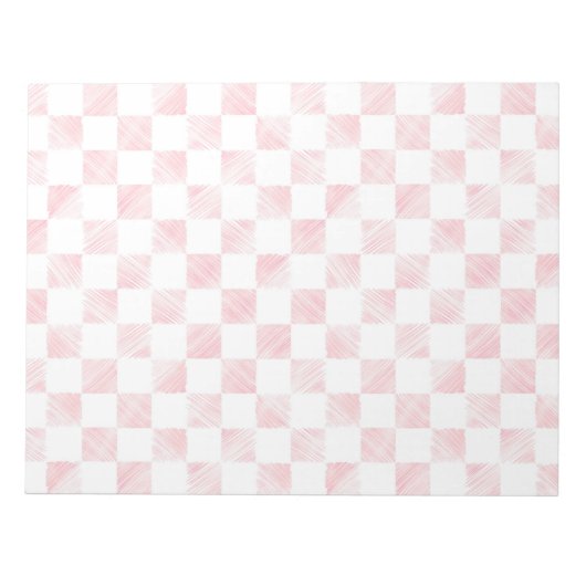 Bloc-note Modern Rose Gold Strokes Checkered White Pattern (Devant)