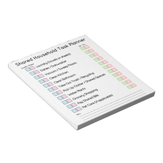 Bloc-note Modern Shared Household Tasks Planner (Incliné)