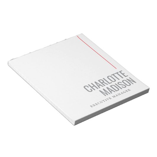 Bloc-note Modern Simple Black White Trendy Minimalist Plain  (Incliné)