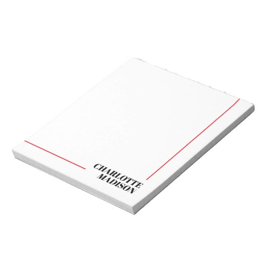 Bloc-note Modern Simple Black White Trendy Minimalist Plain  (Tourné)