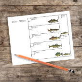 Bloc-note Modern Simple Fisherman Fish Weekly Calendar