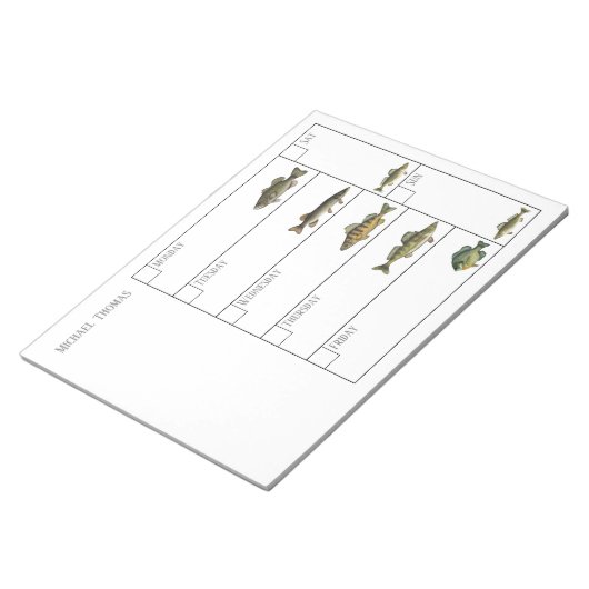 Bloc-note Modern Simple Fisherman Fish Weekly Calendar (Incliné)