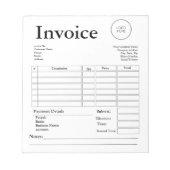Bloc-note Modern Small Business Invoice Sales Receipt (Devant)
