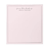 Bloc-note modern typography, pink 2 from the desk of notepad (Devant)