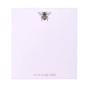 Bloc-note Moderne Abeille Violette Personnalisée Tendance