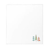 Bloc-note moderne arc-en-ciel arbres roses sarcelle simple m (Devant)