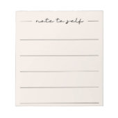 Bloc-note Moderne beige doux écriture linéaire (Devant)