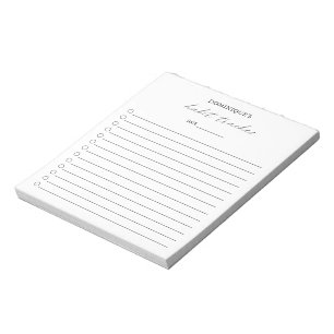 Bloc-note Moderne Black Blanc Élégant Simple Habit Tracker
