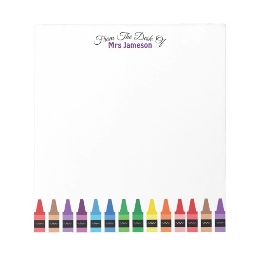 Bloc-note Moderne chic mignon du bureau de Rainbow Crayon (Devant)