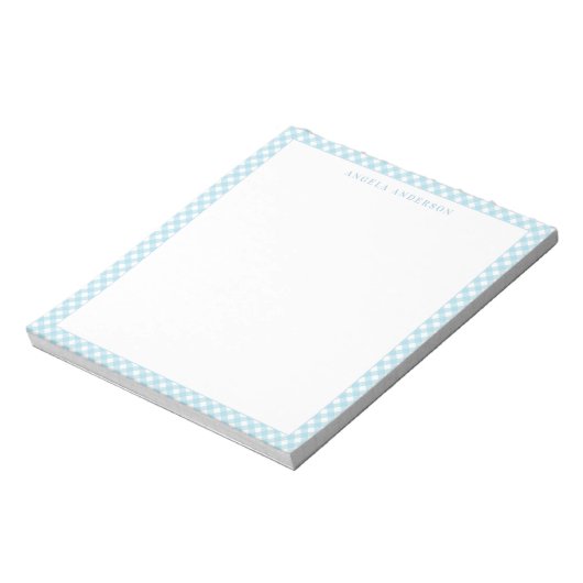 Bloc-note Moderne Chic Pastel Bleu clair En vichy Plaid Chec (Tourné)
