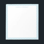 Bloc-note Moderne Chic Pastel Bleu clair En vichy Plaid Chec<br><div class="desc">Bloc-notes moderne Pastel Bleu clair En vichy Plaid Check</div>