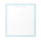 Bloc-note Moderne Chic Pastel Bleu clair En vichy Plaid Chec (Devant)