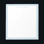 Bloc-note Moderne Chic Pastel Dusty Blue En vichy Plaid Chec<br><div class="desc">Pâque Pastel clair bleu clair En vichy Plaqué Bloc-notes</div>