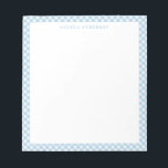 Bloc-note Moderne Chic Pastel Dusty Blue En vichy Plaid Chec<br><div class="desc">Pâque Pastel clair bleu clair En vichy Plaqué Bloc-notes</div>