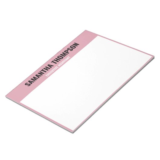 Bloc-note Moderne Chic rose, blanc et noir (Incliné)