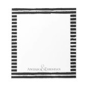 Bloc-note Moderne Chic Stripes Noir Couples Papeterie (Devant)