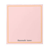 Bloc-note Moderne Chic Tendance Rose & Orange (Devant)