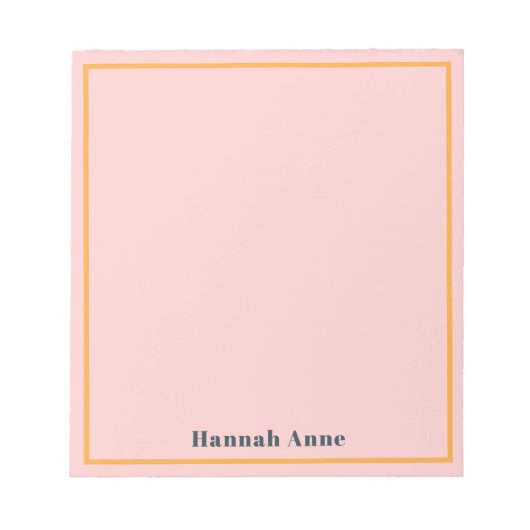 Bloc-note Moderne Chic Tendance Rose & Orange (Devant)