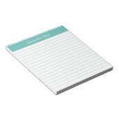 Bloc-note Moderne Classique Elegant Aqua Script Personnalisé (Incliné)
