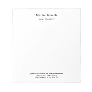 Bloc-note Moderne Classique Professionnel Noir & Blanc