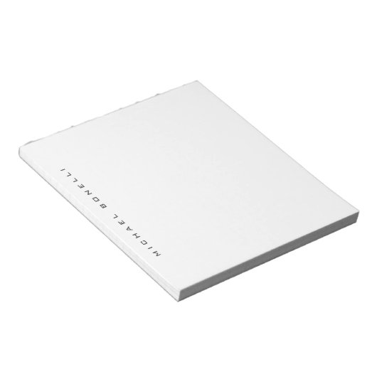 Bloc-note Moderne Créatif Branché Blanc Ajouter un nom (Incliné)