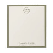 Bloc-note Moderne Custom Luxe Olive Green (Devant)