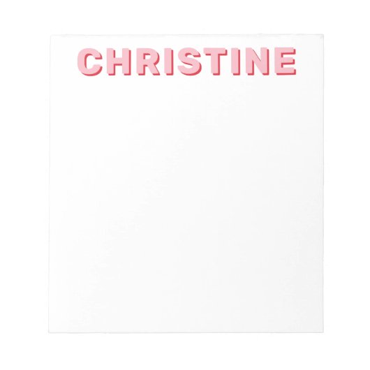 Bloc-note Moderne Cute Blush Rose Cherry Rouge Enseignant (Devant)