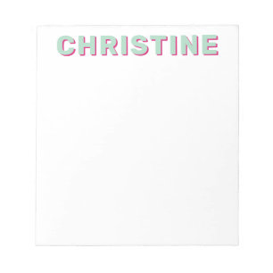 Bloc-note Moderne Cute Mint Green Magenta Pink Enfants Ensei