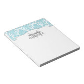 Bloc-note Moderne Damask Aqua Personnalisé (Incliné)