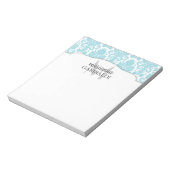 Bloc-note Moderne Damask Aqua Personnalisé (Tourné)