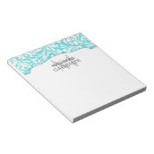 Bloc-note Moderne Damask Aqua Personnalisé (Incliné)