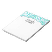 Bloc-note Moderne Damask Aqua Personnalisé (Tourné)