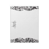 Bloc-note Moderne Damask Black Personnalisé (Tourné)