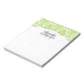 Bloc-note Moderne Damask Green Personnalisé (Tourné)
